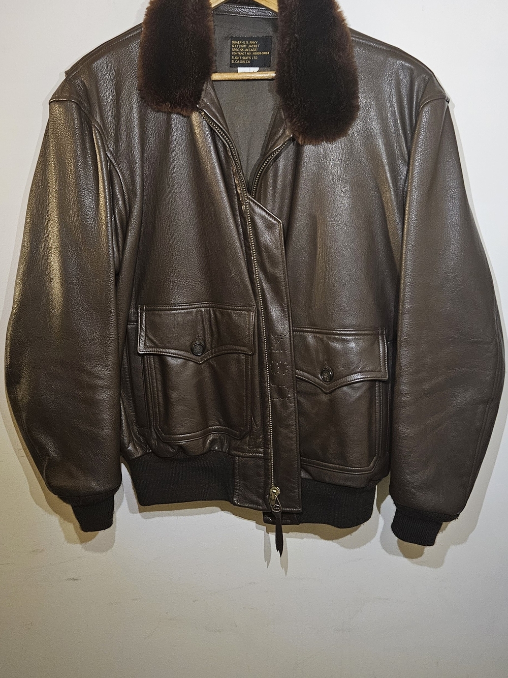 Gibson And Barnes G-1 Leather Flight Jacket Size 46